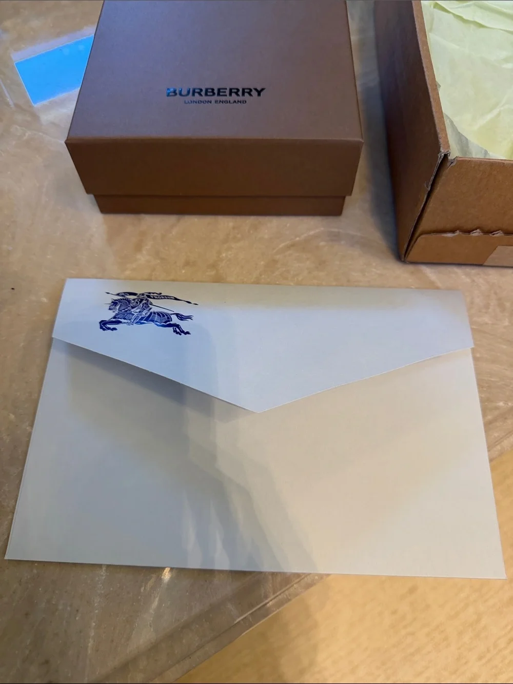 Burberry Gift Box Set of 3 Boxes & Burberry Envelope.